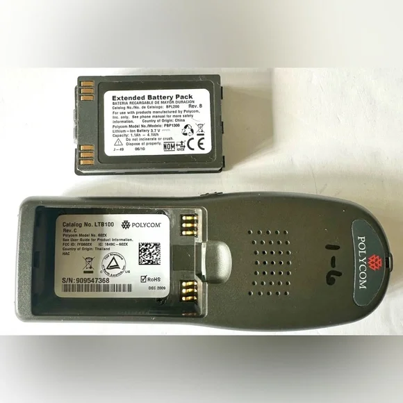 Polycom Spectralink 602x Wireless Digital Phone w/ Battery Charging Base Handset